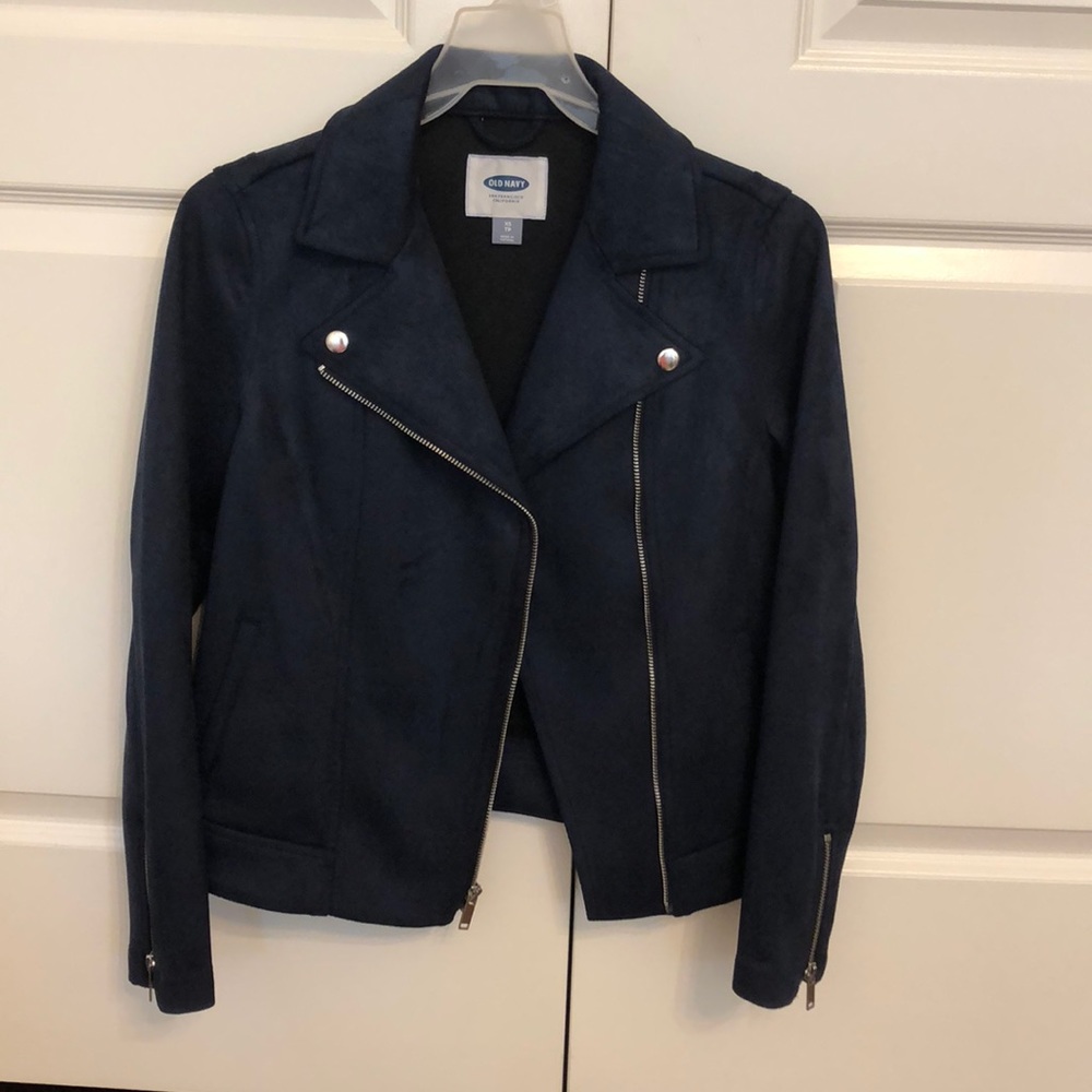Navy, suede jacket